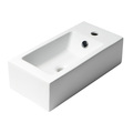 Alfi Brand ALFI brand ABC116 White 20" Small Rectangular Wall Mounted Ceramic Sink with Faucet Hole ABC116